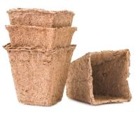 Торфяной горшочек 90*90 квадратный (блок 3*2=6шт.)