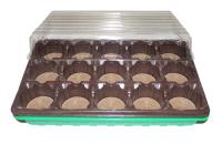 Набор для выращивания рассады с торфяными таблетками (15 таб. (диам.55мм) +кассета+лоток+крышка