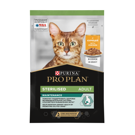 PRO PLAN Кошка Стерил Курица Соус 26x85г