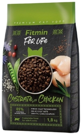 КОРМ FITMIN CAT FOR LIFE CASTRATE BEEF 1,8 KG. FITMIN (ФИТМИН) ДЛЯ КОШЕК ДЛЯ КАСТРИРОВАННЫХ И СТЕРИ