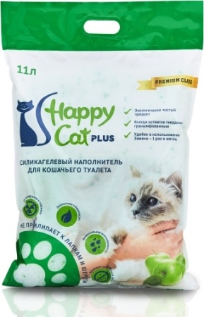 Силиконгель 11л яблоко Happy Cat Premium