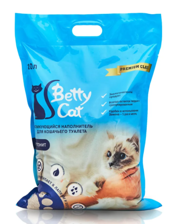 Камкующийся обычный 10 л Betty cat Premium бентонит