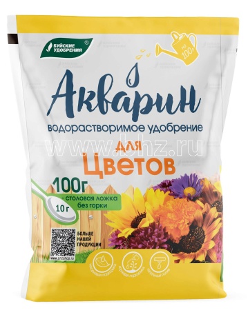 Водорастворимое удобрение Акварин "Для цветов", марка 7, 100гр