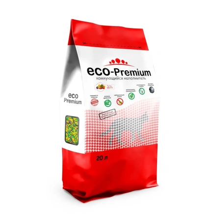 Наполнитель комкующийся ECO Premium Тутти-Фрутти, 5 л