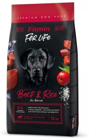 Fitmin dog For Life BeefRice - 12 kg. Фитмин для собак Ежедневный с Говядиной и Рисом - 12кг.