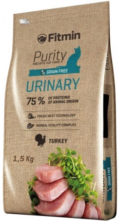 Корм Fitmin cat Purity Urinary - 1,5 kg. Fitmin (Фитмин) для кошек Беззерновой Мочевыводящий - 1,