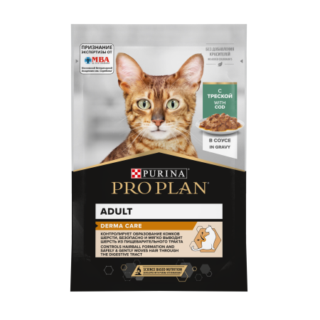 PRO PLAN Кошка Дерма+ Треска Соус 26x85г