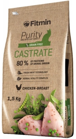 Fitmin cat Purity Castrate - 1,5 kg. Fitmin (Фитмин) для кошек БеззерновойДля кастрированных и стер