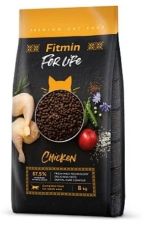 КОРМ FITMIN CAT FOR LIFE ADULT CHICKEN 8 KG. FITMIN (ФИТМИН) ДЛЯ ВЗРОСЛЫХ КОШЕК КУРИЦА 8 КГ.