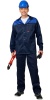 Костюм "СИРИУС-АСПЕКТ" :  куртка длин.,  брюки темно-синий с васильковым р.  88-92/170-176