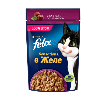 FELIX Sensations Желе Утка Шпин 26x75г