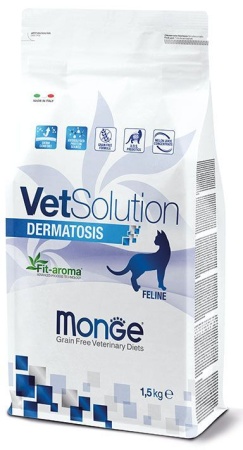 8155 MONGE VETSOLUTION CAT DERMATOSIS\ВЕТЕРИНАРНАЯ ДИЕТА ДЛЯ КОШЕК С ПРОБЛЕМАМИ КОЖИ 1,5 кг