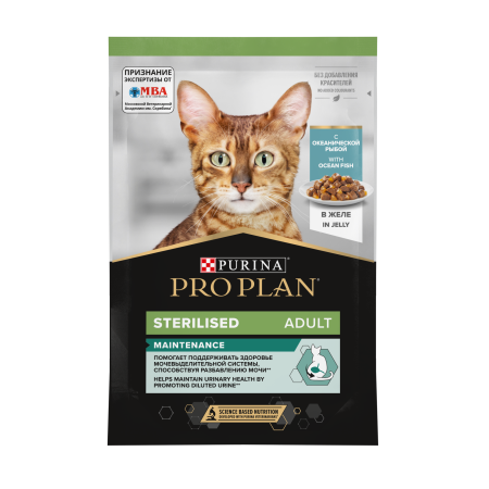 PRO PLAN Кош Стерил ОкеанРыб Желе 26x85г